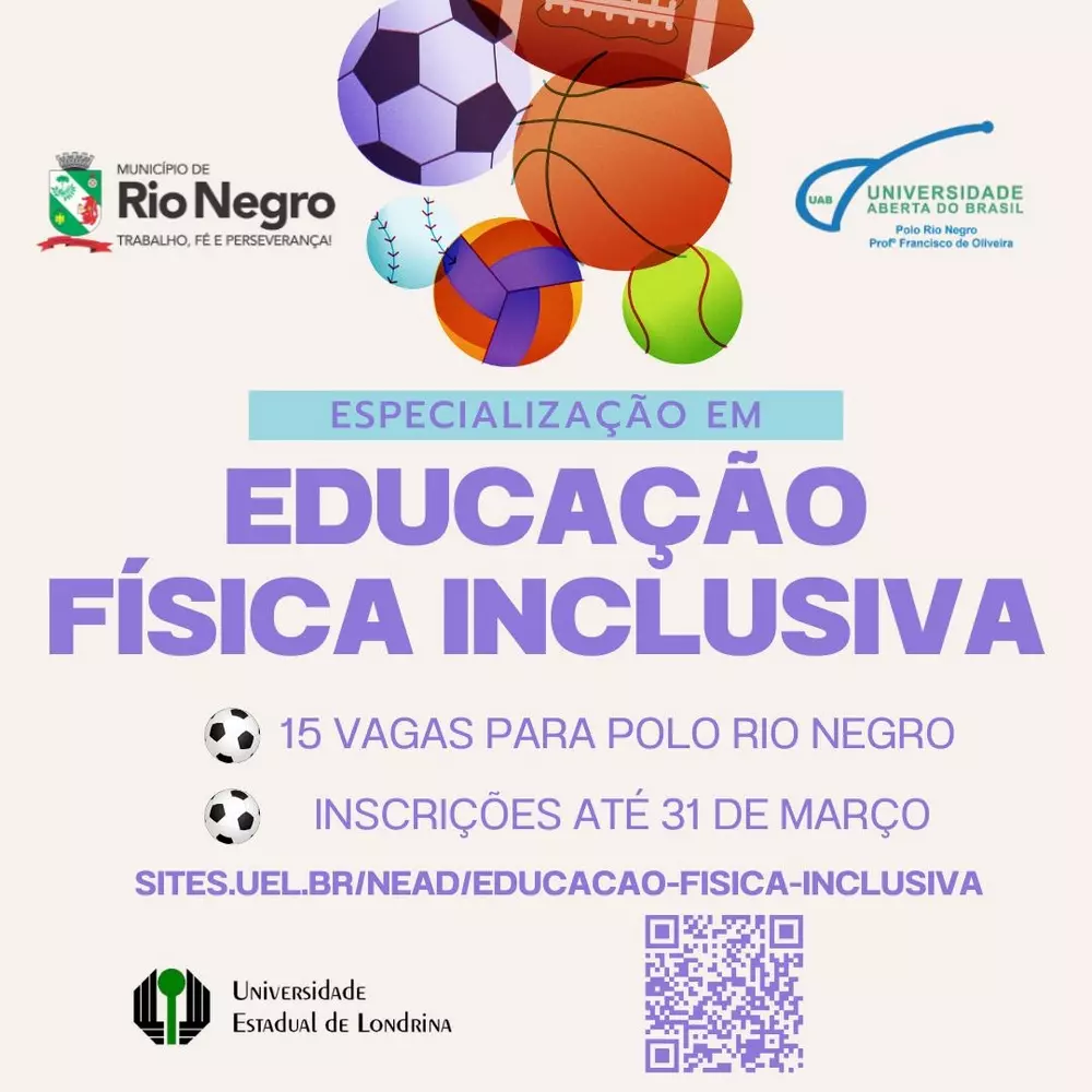 Rio Negro oferece curso gratuito de especialização em Educação Física Inclusiva
